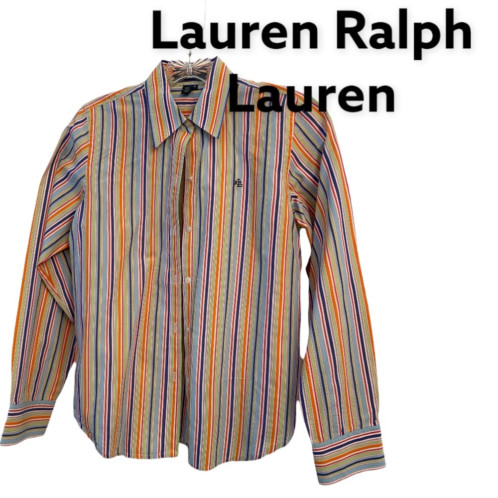 Lauren Ralph Lauren Long Sleeve Multicolor Striped  Button up Shirt PS